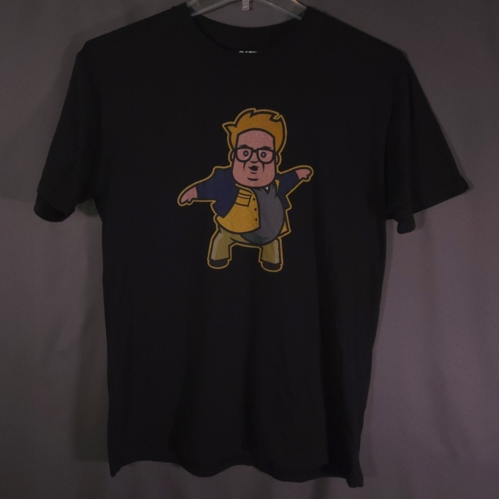 Chive Tees Chris Farley‎ Fat Guy In A Little Coat Short Sleeve Black Size Large